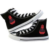 Unisex White Stranger Things Printed Converse High Top Canvas Trainers