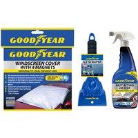 Goodyear Winter Car Care Bundle: De-Icer, Scraper & Magnetic Cover