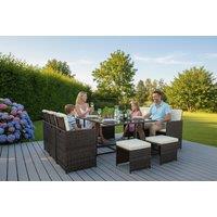 Cannes 10 Seater Rattan Cube Dining Set with Steel Frame by Royal Craft