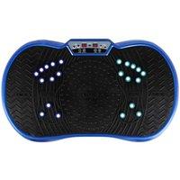 Full Body Home Workout Vibration Platform with Resistance Bands and LCD Display - Black or Blue