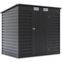 6.2ft x 4ft Outdoor Galvanized Steel Storage Shed with Lockable Door & Vents
