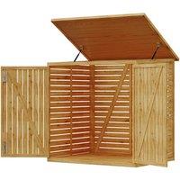 4.5ft x 3.5ft Waterproof Outdoor Cedar Wooden Bin Storage Shed with Asphalt Roof