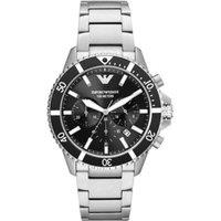 Men's Emporio Armani Stainless Steel Diver Chronograph Watch with Black Dial - Perfect for Valentines