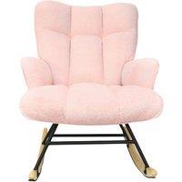 Plush Teddy Rocking Armchair with High Backrest for Ultimate Comfort