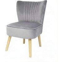 Ergonomic Velvet Lounge Chair with Solid Wood Legs and Curved Backrest