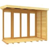 Pent Summer House Loglap Wooden Storage Shed - Full Height Windows, Pressure Treated Timber, Heavy Duty, Weatherproof Garden Building