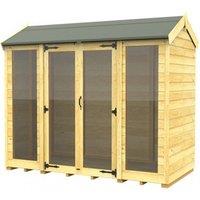 Timber Apex Summer House Storage Shed with Full-Height Toughened Glass Windows - Heavy-Duty Weatherproof Wood, Multiple Sizes