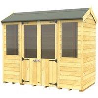 Apex Garden Summer House Wooden Storage Shed - Weatherproof Timber Outdoor Room with Secure Toughened Glass Windows