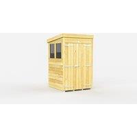 Wooden Pent Storage Shed with Double Doors - Weatherproof Timber Garden Building