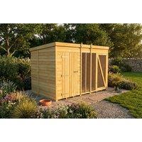 Wooden Dog Kennel & Outdoor Storage Run - Full Height, Weatherproof, Secure Access
