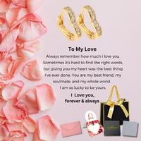 Gold-Plated Heart Hoop Earrings with Gift Message - Valentine's Day Jewellery