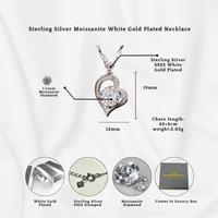 Sterling Silver Moissanite 1 Carat Heart Pendant Necklace - Hypoallergenic, Gift Ready