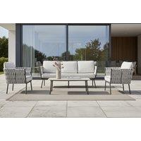 Aluminium & Rope Lounge Set with Cushions and Coffee Table