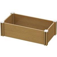 Plastic Wood-Grain Raised Garden Bed Planter