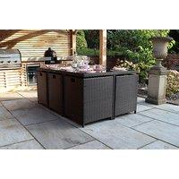 Nevada 6-Seater Rattan Cube Dining Set - Space-Saving Style & Comfort
