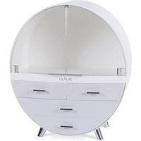 Dustproof Round Cosmetic Storage Box with 4 Drawers for Easy Organization