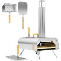 Portable Wood Pellet Pizza Oven with Stone, Peel & Chimney - Outdoor Compact Garden Appliance
