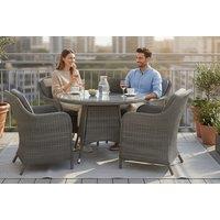 Royal Craft Paris 4-Seater Rattan Round Dining Set with Cushions