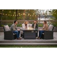 4 Seater Rattan Furniture with Rising or Fire Pit Table Option
