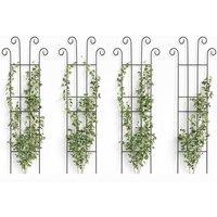 Outdoor 4-Pack Metal Trellises for Climbing Plants and Garden Elegance
