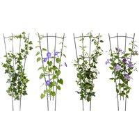 4-Pack Outdoor Metal Trellis Set with Open Grid Design for Climbing Plants