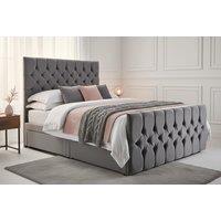 Montye Carlo Plush Velvet Divan Bed and Mattress Set with Storage Options - Multiple Colours