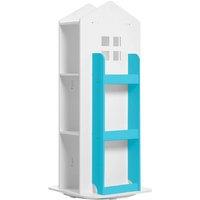 Kids' 10-Tier Rotating House-Frame Bookshelf - Blue