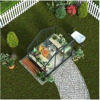 Traditional Aluminium Walk-In Greenhouse Storage Shed - Weatherproof Polycarbonate, 6.2x4.3x6.6ft, Grey