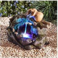 Tabletop Bridge Garden Water Feature - Woodland Outdoor Decor