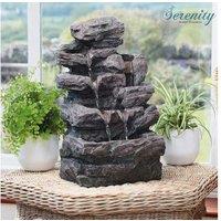 Serenity Rockfall Garden Ornament Water Feature - Indoor/Outdoor Patio Decor