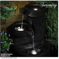 Three Bowl Cascading Garden Water Feature - Modern Outdoor Decor, Weather-Resistant Polyethylene