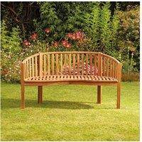 Acacia Wood 3-Seater Weather-Resistant Banana Garden Bench