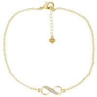14K Gold Plated Infinity Anklet - Adjustable Crystal Charm Jewellery for Everyday & Occasion Wear