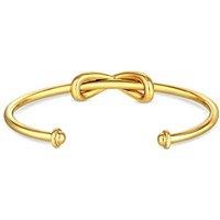 Gold Plated Infinity Cuff Bracelet - Modern Minimalist Adjustable Bangle, 5.5cm Diameter