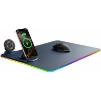 3-in-1 Wireless Charging RGB Gaming Mouse Pad with Extended Surface