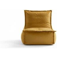 Dolce Velvet Lounger Bean Bag With Curved Silhouette, Ochre Yellow