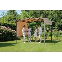 2.75m x 3.66m San Remo Pergola Gazebo with Adjustable Canopy - Mocha