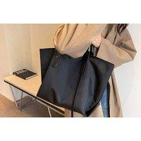 Unisex Black Large Capacity Oxford Tote Laptop Shoulder Bag - Minimalist Work & Commute Handbag