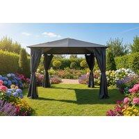 Titan 2.5m 2.5m Galvanised Steel Gazebo - Grey