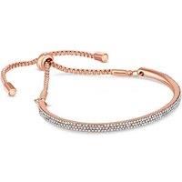 Rose Gold Plated Adjustable Crystal Bracelet - 21cm Java Style by Diamond Style London