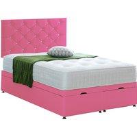 Crushed Velvet Ottoman Storage Bed with Headboard
