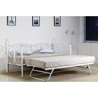 Olivia White Day Bed with Trundle & Mattress