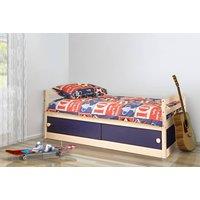 Kids Storage Bed with Sliding Doors - Solid Pine, Colourful & Safe