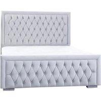 Elegant Silver Plush Hilton Bed Frame & Sturdy Base - Modern Design