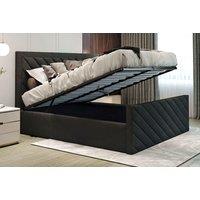 Diagonal Liner Ottoman Storage Bed with Lift-Up Mechanism