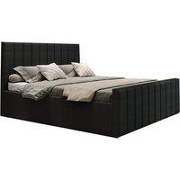 Plush Fabric Black Ottoman Storage Bed with Lift-Up Mechanism - Multiple Sizes