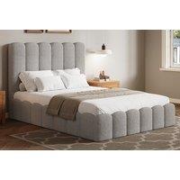 Harrington Boucl Bed Frame with Padded Headrest and Modern Silhouette
