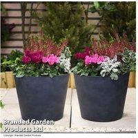 Large Stone Effect Garden Planter - Lightweight & Durable, 30.5cm