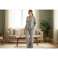 Beige Women's Ribbed Knit Lounge Set - 5 Sizes & 7 Colours