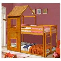 PRICE DROP! Elegant House Bunk Bed Frame with Sturdy Base - Modern Space-Saver